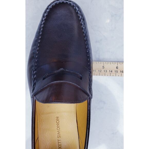 BECKETT SIMONON Cohen Penny Loafers Brown Leather Men's Size 10.5 Handcrafted - Picture 13 of 16